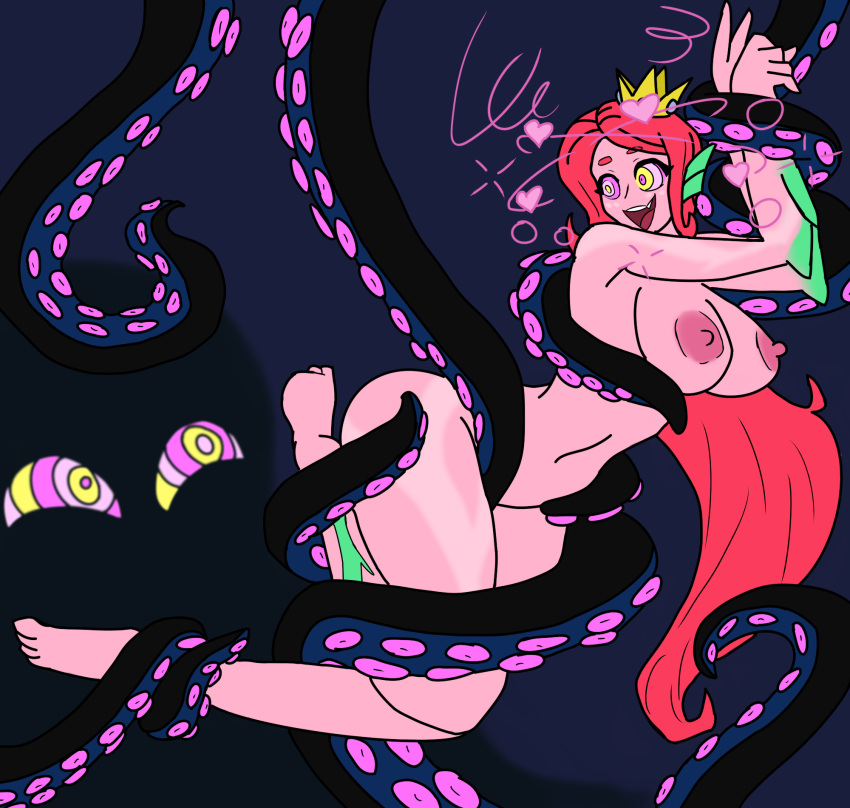 1girls crown curvy grope hypnosis imminent_rape large_breasts long_hair mermaid mind_control miranda_vanderbilt monster_girl monster_prom nipples nude octopus octopus_tentacle pink_skin red_hair restrained tentacle tentacle_grab wide_hips zarvex3