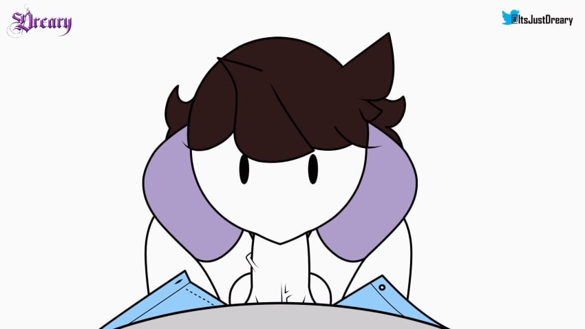 :>= anon blowjob brown_hair clothed cum cum_in_mouth dreary fellatio jaiden jaiden_animations jaidenanimations mob_face oral penis pov swallowing swallowing_cum youtube youtuber