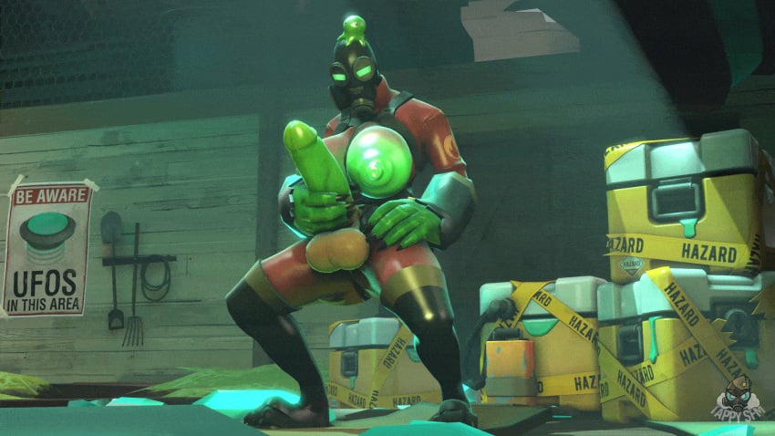 1futa 3d alien animated balls big_breasts big_penis biohazard_symbol bodysuit breasts clothed clothing fempyro futa_only futanari gas_mask gif green_eyes green_skin handjob huge_cock latex masturbation nipples parasite penis pyro pyro_(team_fortress_2) radioactive slug solo source_filmmaker tappysfm team_fortress_2 toxic_waste valve