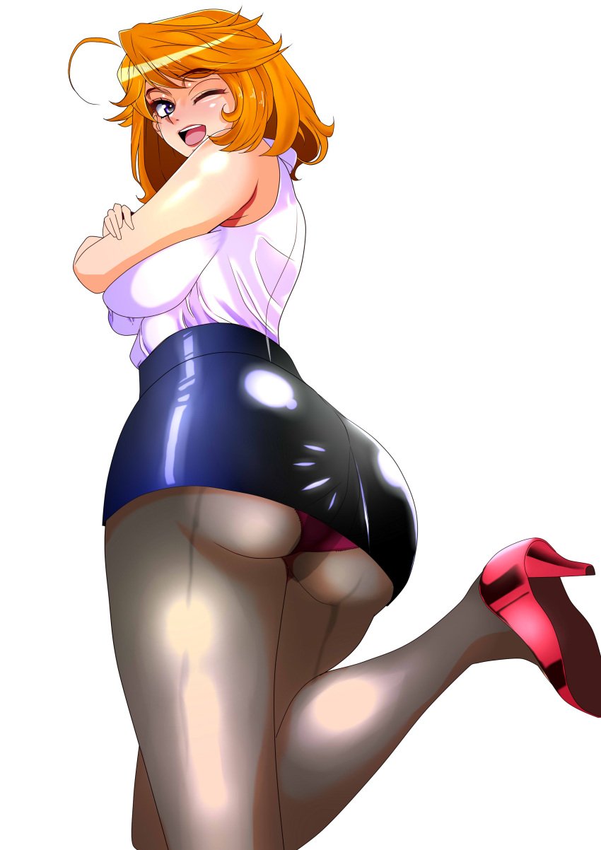 ass female female_only fully_clothed leggings lingerie mai_machiko maicching_machiko-sensei miniskirt ninestates panties panties_visible_through_clothing panty_peek pantyhose pink_panties short_skirt upskirt