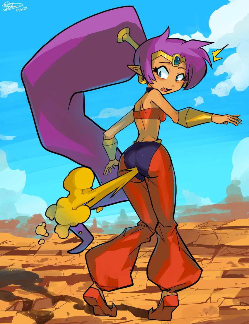 ass ass fart fart_cloud fart_fetish shantae shantae_(character) sound_effects usagaijin