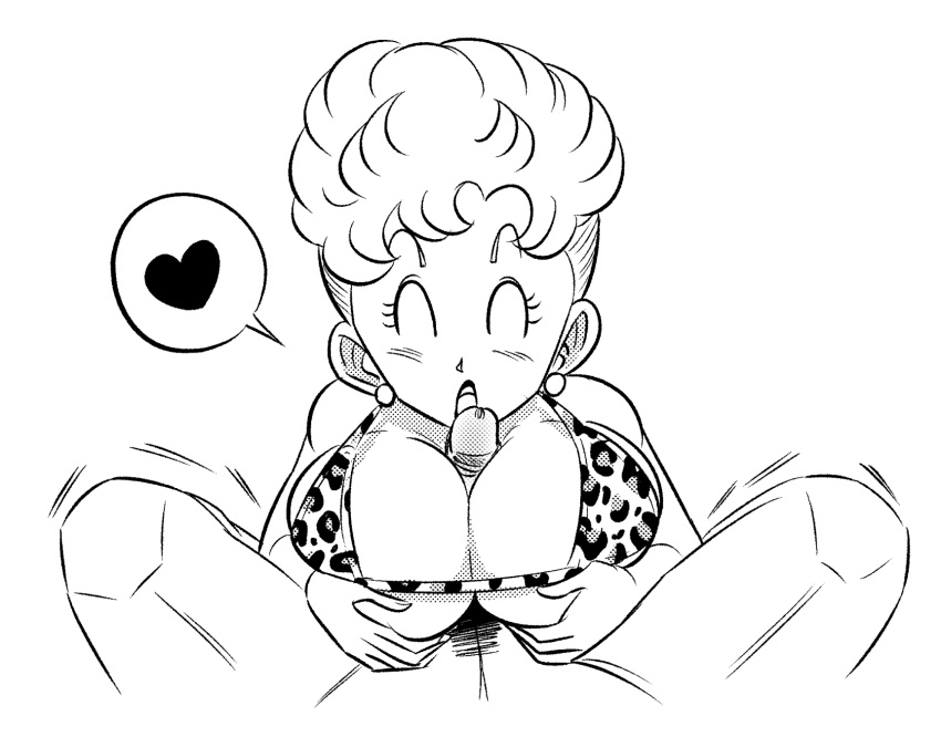 1boy 1girls bikini bikini_(dragon_ball) bikini_top closed_eyes dragon_ball dragon_ball_z earrings faceless_male funsexydragonball gilf heart-shaped_pupils huge_breasts milf no_eyewear paizuri panchy panchy_(dragon_ball) panchy_briefs penis pov sex