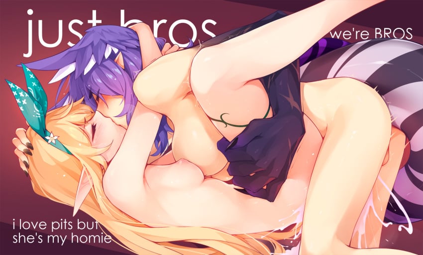 1futa 1girls big_breasts blonde_hair breasts bros_being_bros closed_eyes cum cum_in_pussy cumming dialogue dragon_girl dragon_hand dragon_tail duo ejaculation female futa_on_female futanari hair_ribbon head_wings highres human kissing kissing_while_penetrated light-skinned_female light-skinned_futanari light_skin long_hair nijisanji nijisanji_en nude on_back orgasm penetration pomu_rainpuff purple_hair ricegnat selen_tatsuki sex text virtual_youtuber