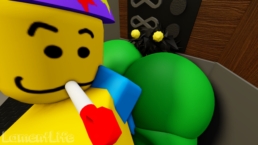 3d artist_name ass ass_smothering big_ass facesitting femboy gay lamentlife massive_ass only_male pinned_by_ass pinned_by_butt pinned_to_wall poob_(regretevator) regretevator roblox roblox_game robloxian smothering smothering_ass tagme watermark