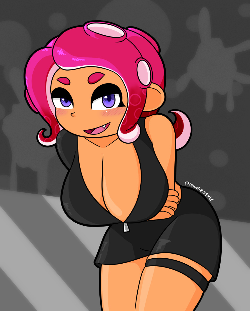 agent_8_(splatoon) big_breasts lewdiesquid octoling octoling_girl splatoon splatoon_(series) splatoon_2 splatoon_2:_octo_expansion