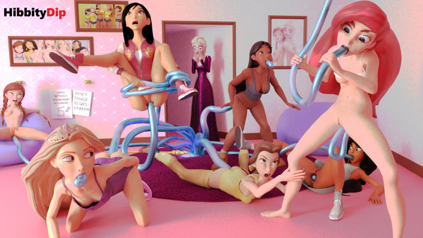 3d 6+girls 8girls aladdin all_the_way_through anal anna_(frozen) ariel beauty_and_the_beast belle blender blonde_hair blue_eyes bottomless brown_eyes crossover dark-skinned_female dark_skin disney disney_princess elsa_(frozen) fa_mulan female female_focus frozen_(film) harem hibbitydip ice ice_in_ass ice_insertion lilo_and_stitch lineup mulan nani_pelekai nipples princess_jasmine pussy questionable_consent ralph_breaks_the_internet rape rapunzel red_hair restrained small_breasts tangled tentacle tentacle_sex the_little_mermaid