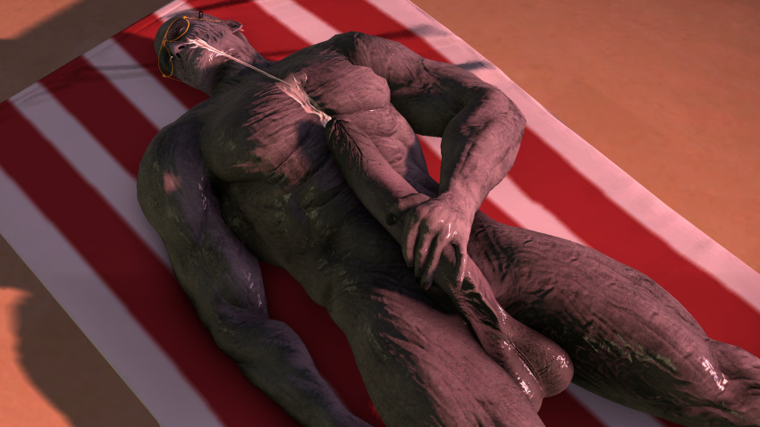 16:9 16:9_aspect_ratio 3d 3d_(artwork) after_fellatio after_masturbation after_oral after_orgasm after_sex asleep beach beach_boy_x beach_towel big_pecs cum cum_in_mouth cum_on_body cum_on_face cum_on_upper_body cumshot erect_while_sleeping erection grey grey_balls grey_body grey_eyes grey_penis grey_skin hand_on_penis heavy_balls hi_res high-angle_view high_resolution large_balls large_penis long_penis low_hanging_testicles lowhangers male_focus male_only monster monster_cock mr_x muscle muscles muscular_male on_back orgasm outdoor outdoors outside pecs pectorals resident_evil resident_evil_2 resident_evil_2_remake self_paizuri shiny shiny_penis shiny_skin sleeping sleepy solo solo_male sunglasses sunlight sunset tyrant