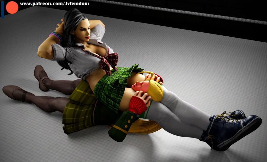 2girls 3d asphyxiation brazilian brazilian_female cammy_white female female_domination female_only femdom head_between_thighs headscissor headscissors helpless jvfemdom laura_matsuda school_uniform schoolgirl scissorhold skirt socks straight_hair strangling street_fighter street_fighter_v thighhighs