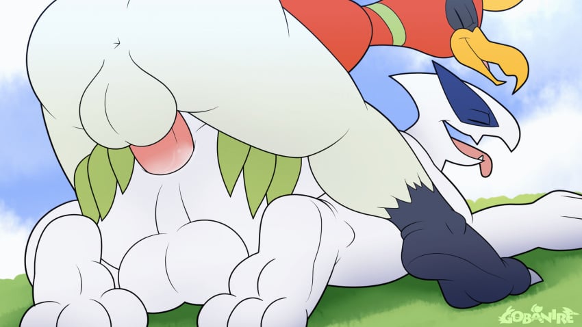 2d anal anal_sex animated anthro anthro_on_anthro anthro_penetrated anthro_penetrating anthro_penetrating_anthro anus ass backsack balls closed_eyes duo frame_by_frame genitals gif gobanire hi_res ho-oh legendary_pokémon lugia male male/male male_penetrated male_penetrating male_penetrating_male nintendo open_mouth penetration penis pokemon pokemon_(species) sex tongue tongue_out video_games