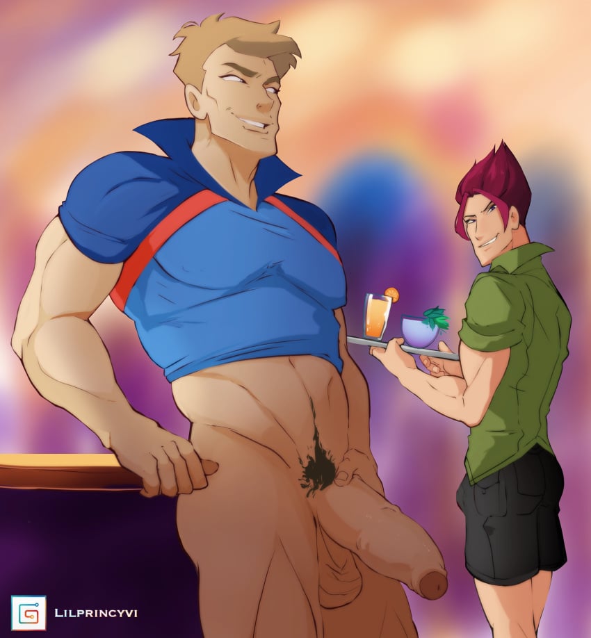 bara beefy big_penis cocky daddy father fraternity gay klaus_(winx_club) lilprincyvi male male_only manly muscular partially_clothed riven_(winx_club) winx_club yaoi