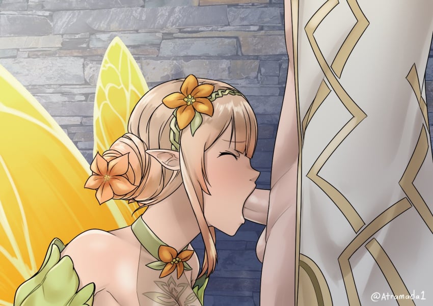 1boy 1girls atramada1 bare_shoulders blonde_hair closed_eyes clothed_female clothed_sex deep_blowjob deepthroat drill_hair facing_to_the_side fairy fairy_wings fellatio female fire_emblem fire_emblem_heroes hairband kiran_(fire_emblem) kiran_(fire_emblem)_(male) kiran_(male)_(fire_emblem) loki_(fire_emblem) medium_penis nintendo oral penis penis_out peony_(fire_emblem) pointy_ears testicles transformation twin_drills wings