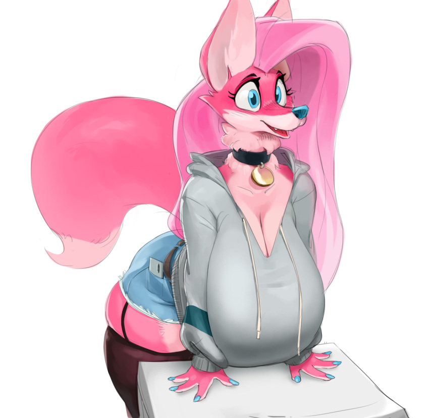 1girls anthro bluedrg19 female female_only fur furry furry_only pink_fur