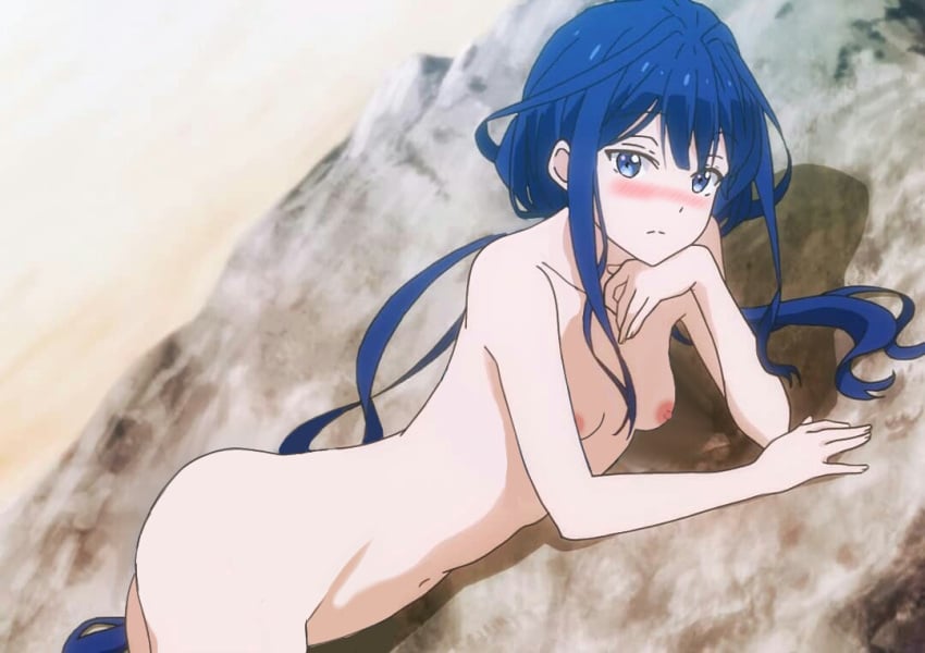 adagaki_aki blue_eyes blue_hair breasts edit looking_at_viewer masamune-kun_no_revenge naked nipples nude nude_female small_breasts