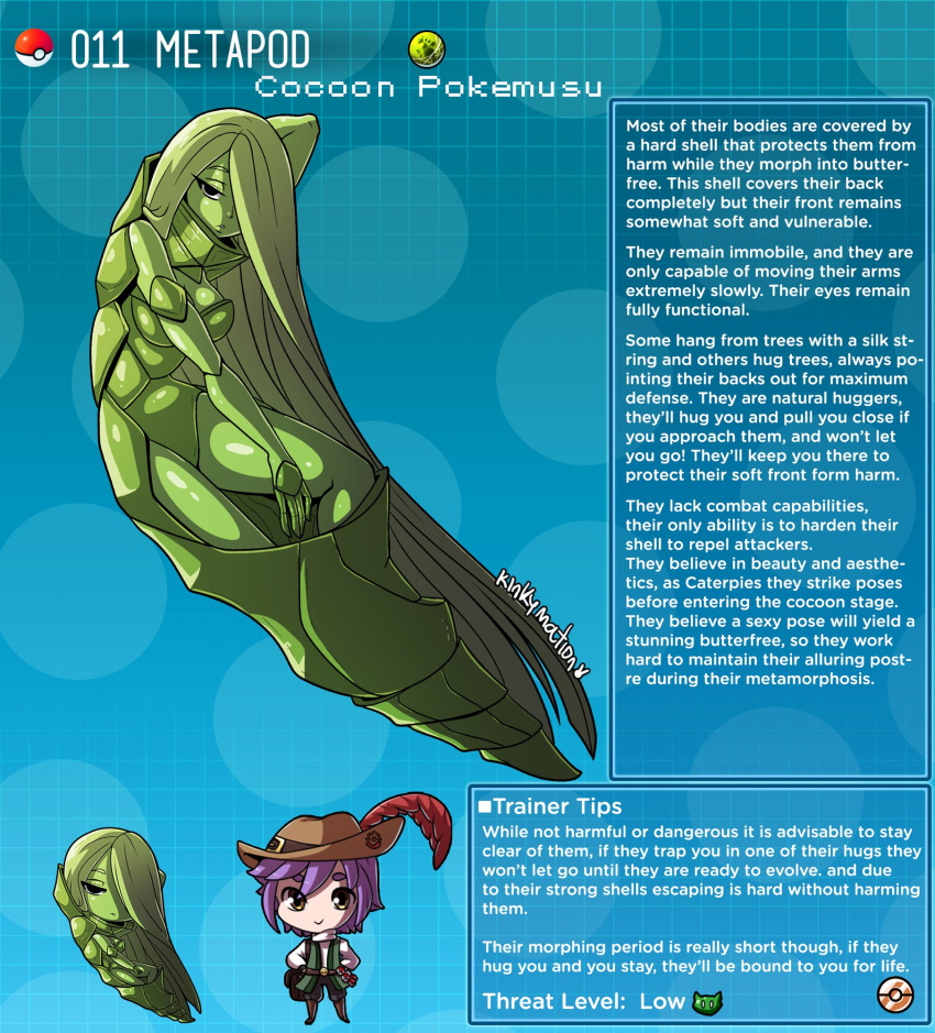 1girls 2020 character_profile character_sheet creature_index english_text female kinkymation metapod monster_girl nintendo page_11 page_number pokémon_(species) pokemon pokemon-girl_encyclopedia pokemorph pokemusu profile tagme text text_box text_focus