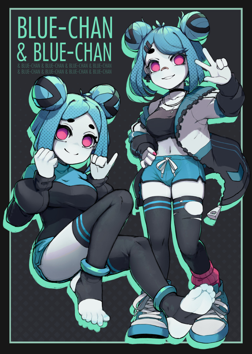 1girls blue-chan clothing drip feet k-rha's solo stylish