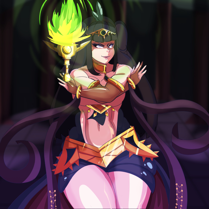 1girls alternate_costume bangs bare_shoulders big_breasts black_hair bodystocking fire fire_emblem fire_emblem_awakening fire_emblem_heroes long_hair magic medium_breasts nintendo plegian polarbeark purple_eyes smile solo solo_female tharja_(fire_emblem) tharja_(plegian)_(fire_emblem) thick_thighs