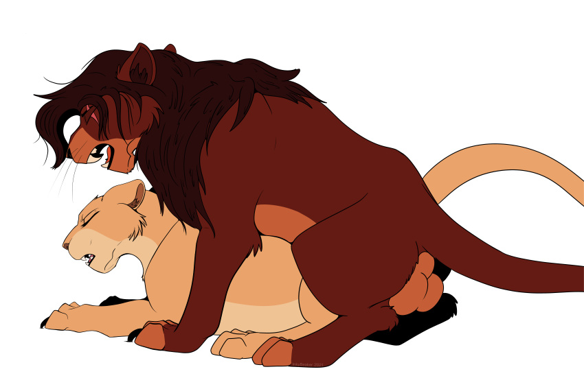 absurd_res disney duo felid female feral feral_on_feral feral_penetrated feral_penetrating feral_penetrating_feral hi_res inkybeaker kovu lion male male/female mammal nala pantherine penetration testicles the_lion_king