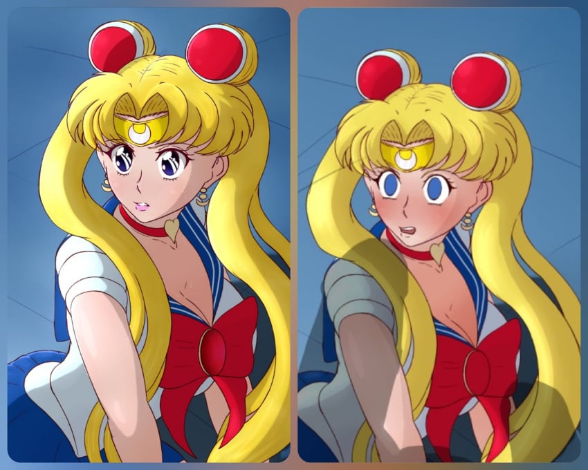 all_fours bishoujo_senshi_sailor_moon blonde_hair blue_eyes clothing doggy_style ed-nsfw imminent_sex large_breasts long_hair meme open_mouth penis_shadow sailor_moon sailor_moon_redraw_challenge surprised surprised_expression usagi_tsukino