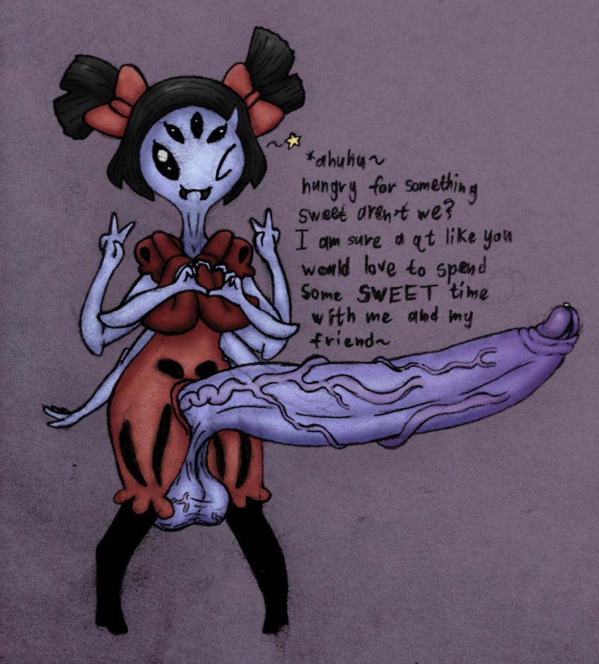 1futa balls big_balls big_penis clothed colored dialogue edit erection furry futa_only futanari gigaboy heart_hands huge_balls huge_cock humanoid humanoid_penis hyper hyper_penis monster_girl muffet multi_arm multi_limb peace_sign pencil_(artwork) penis penis_out purple_skin sagging_balls solo spider_girl text traditional_media_(artwork) undertale veiny_penis