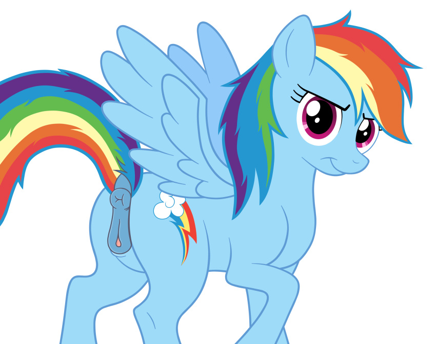 anatomically_correct anatomically_correct_genitalia animal_genitalia animal_pussy anus ass equid equine equine_pussy female feral friendship_is_magic genitals hair hasbro hi_res horse invalid_tag looking_at_viewer mammal multicolored_hair multicolored_tail my_little_pony pink_eyes pony pussy rainbow_dash_(mlp) rainbow_hair rainbow_tail skateryena solo wings