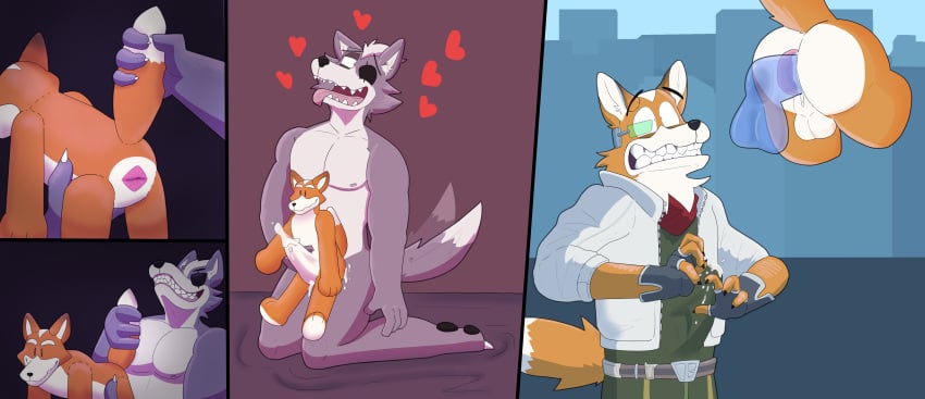 absurd_res anthro anus balls canid canine canis comic deskhyena duo eye_patch eyewear forced fox fox_mccloud furaffinity_link furry gay genitals hi_res male male/male male_focus male_only mammal nintendo plushie plushophilia raised_tail romantic romantic_couple sex smile snout spread_anus spreading star_fox surprised tail voodoo voodoo_doll voodoo_penetration voodoo_sex wolf wolf_o'donnell