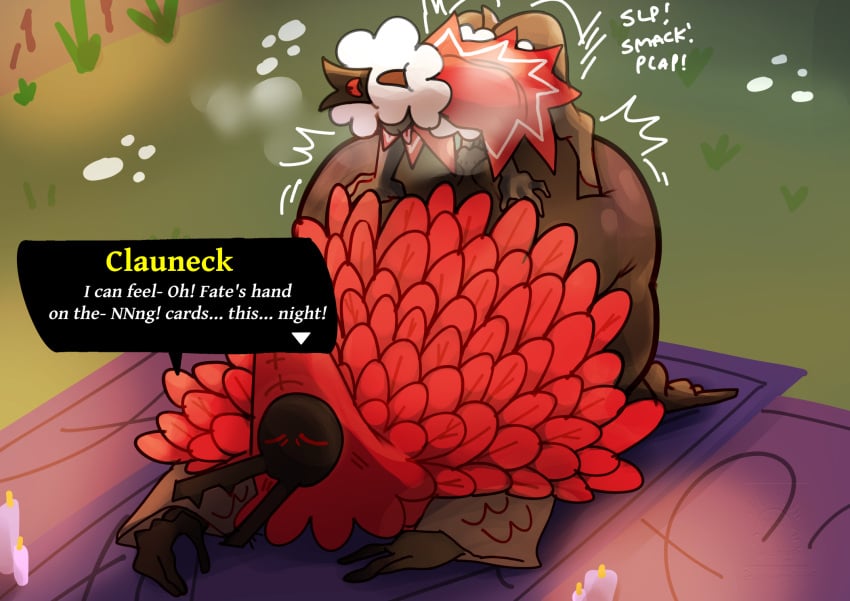 anal anal_penetration anatid anseriform anthro anus avian bird bottomless bovid caprine carpet clauneck_(cult_of_the_lamb) clothed clothing crown cult_of_the_lamb dialogue drstrangeluvve duck duo english_text headgear hi_res lamb_(cult_of_the_lamb) larger_sub male male/male mammal massive_monster_(studio) onomatopoeia outside penetration penile penile_penetration penis_in_ass robe robe_only sheep size_difference small_top_big_bottom sound_effects submissive text