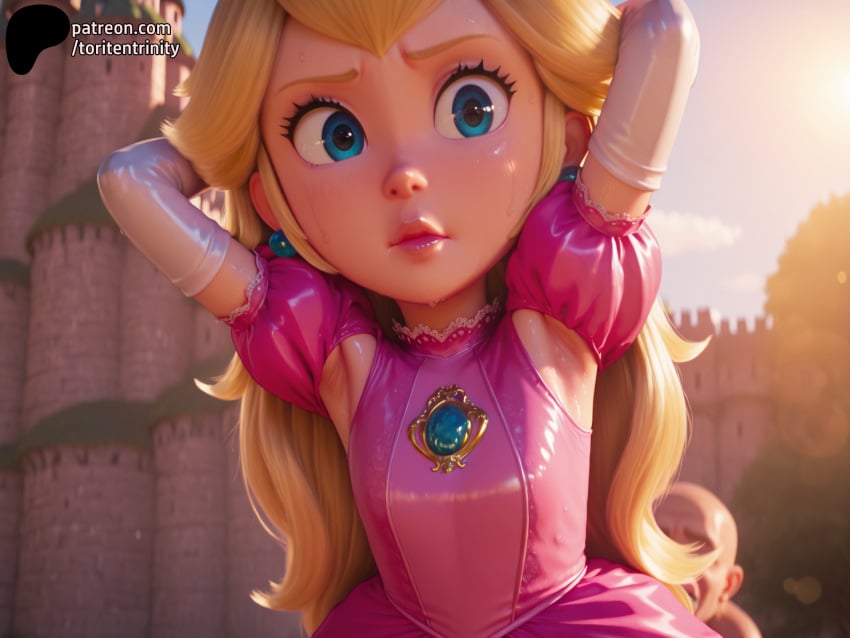 1girls 3d ai_generated mario_(series) nintendo patreon princess_peach super_mario_bros. super_mario_bros._(2023_film) toriten