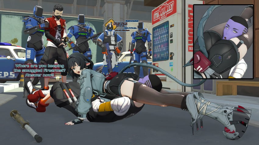4k armor arms_tied arrest arrested ass ass_focus bench between_legs black_hair black_shorts bondage booty_shorts butt butt_focus choking close-up clothing conversation criminal cuff_(restraint) cuffs dark_green_eyes dark_hair day dialogue ear_piercing emerald_eyes female female_focus female_on_top femdom fingerless_gloves firearm fit fit_female forced game gloves gray_clothing grey_shoes headscissor high_heels interrogation jacket jane_doe_(zenless_zone_zero) kemonomimi laying_on_floor laying_on_ground leg_armor legs legs_tied looking_back looking_up male male/female malesub mask mouse mouse_ears mouse_girl mouse_tail nail_polish nails new_eridu_public_security on_the_floor out_of_breath outdoors outside photoshop png police police_baton police_car police_uniform rat rat_ears rat_girl rat_tail red_nails red_shoes red_vest restrained rifle ripped_clothing ripped_pantyhose sadism sadistic sadistic_female sexual_assault sfm short_hair shorts shoulder_armor shoulder_pads side_view sidewalk slim slim_male source_filmmaker speech standing stockings street suffocating suffocation tactical_gear tail thick_thighs thighs threatening trash vending_machine vest viewed_from_behind waist watching weapon white_skin worried worried_expression worried_face worried_look zenless_zone_zero