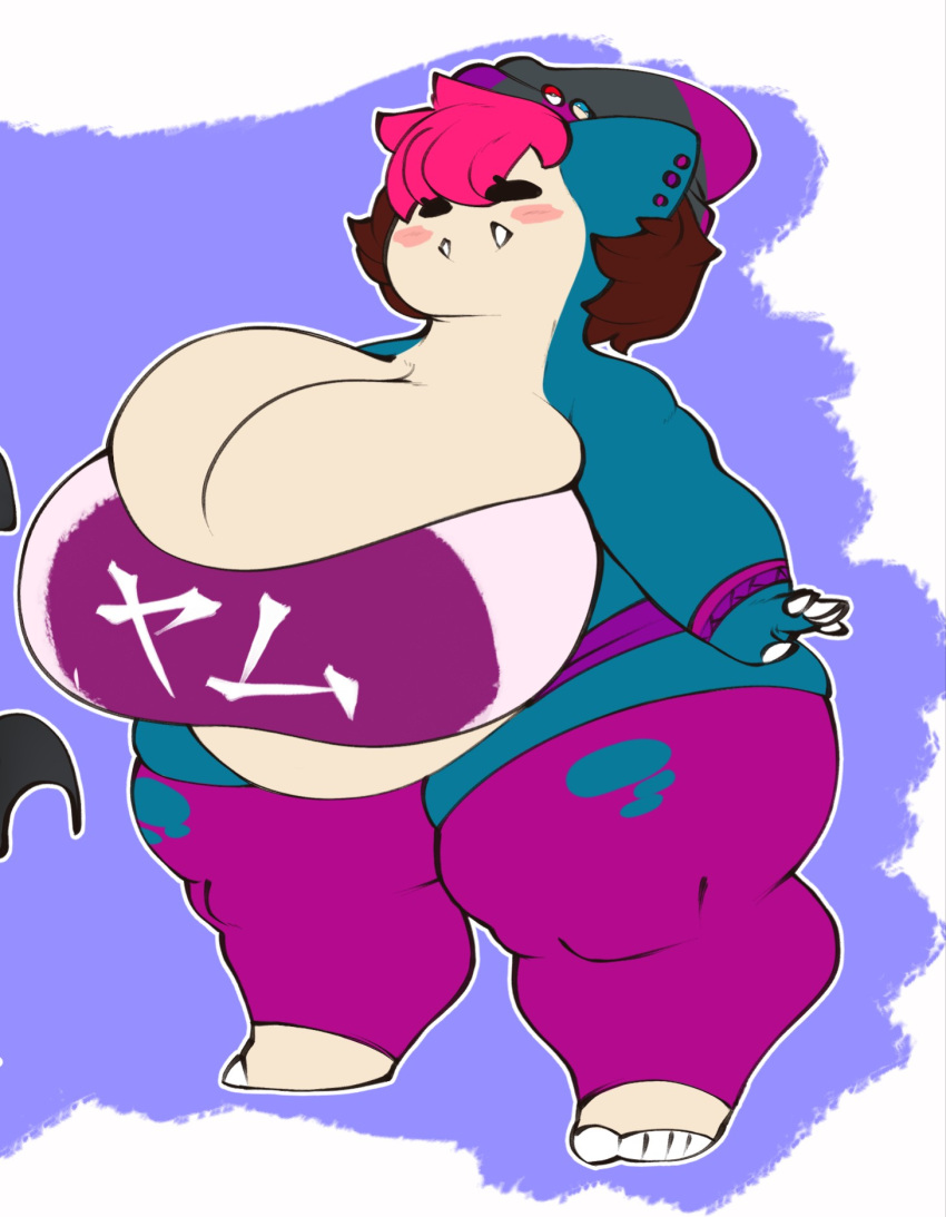 alexa_(gomibin) chubby female furry gomibin_art huge_breasts nintendo pink_hair pokémon_(species) pokemon pokemon_rgby pokemon_sm shortstack snorlax thick_thighs video_games wardrobe_malfunction wide_hips yungntwisted