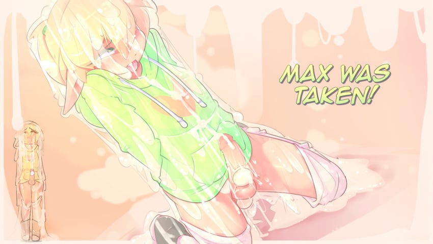 cum femboy hoodie_(artist) max_(hoodie) max_the_elf orgasm orgasm_face penis slime slime_monster