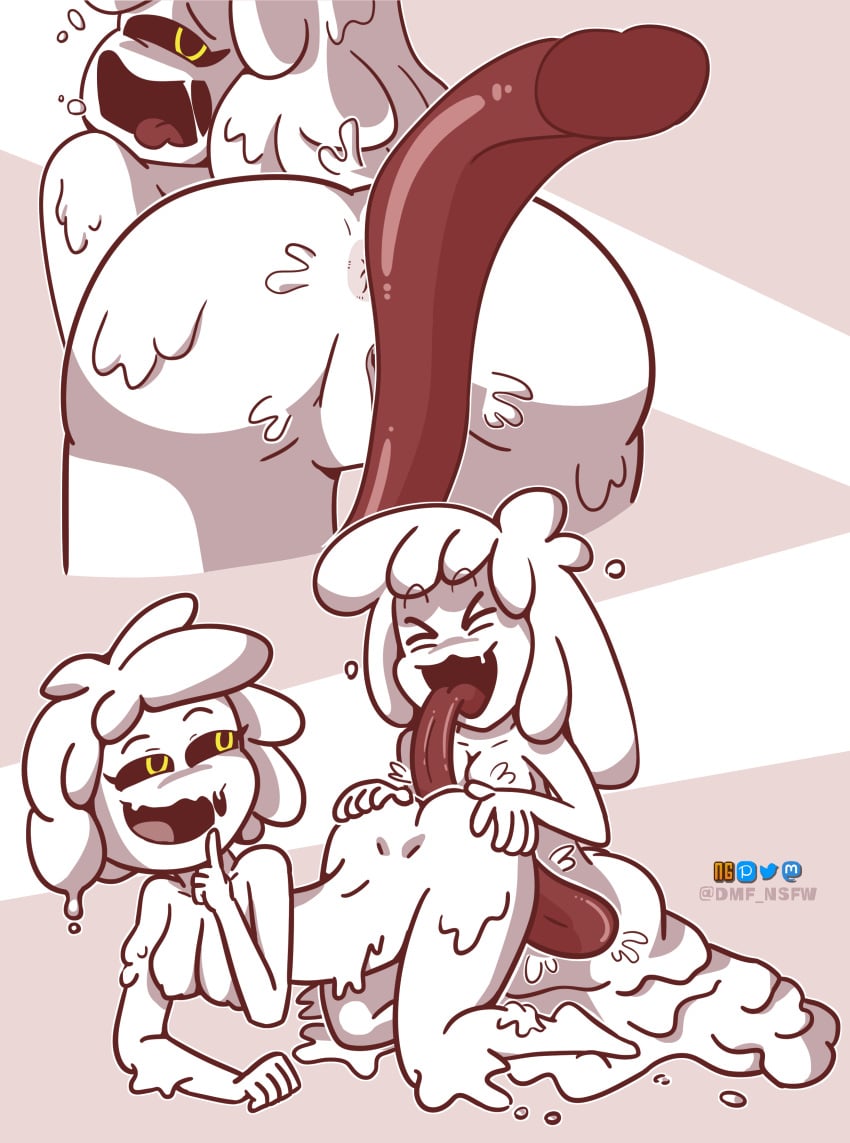 artist_signature commission cunnilingus delirium_(the_binding_of_isaac) dmf_nsfw female female_only oral rimming rimming_female rule_63 selfcest simple_background slime slime_girl the_binding_of_isaac yuri