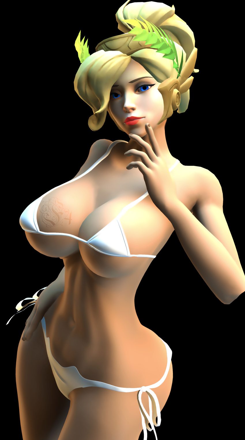 3d 4k big_breasts blizzard_entertainment bra breasts f4 female huge_breasts large_breasts mercy overwatch sfm solo source_filmmaker