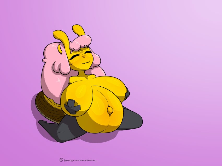 1girls 4:3 absurd_res anthro banana_slug bananaramasama belly big_belly big_breasts breasts clothing cumflation female hi_res huge_breasts hyper hyper_belly kela_(bananaramasama) kela_ariolima legwear nipple_tape pasties pregnant shortstack solo tape thigh_highs