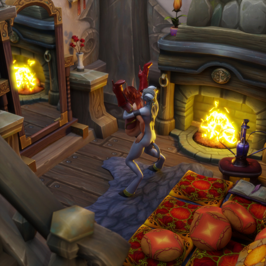 3d anal blood_elf draenei female ferlynn futa_on_female futanari horsecock intersex ishari levera penis world_of_warcraft