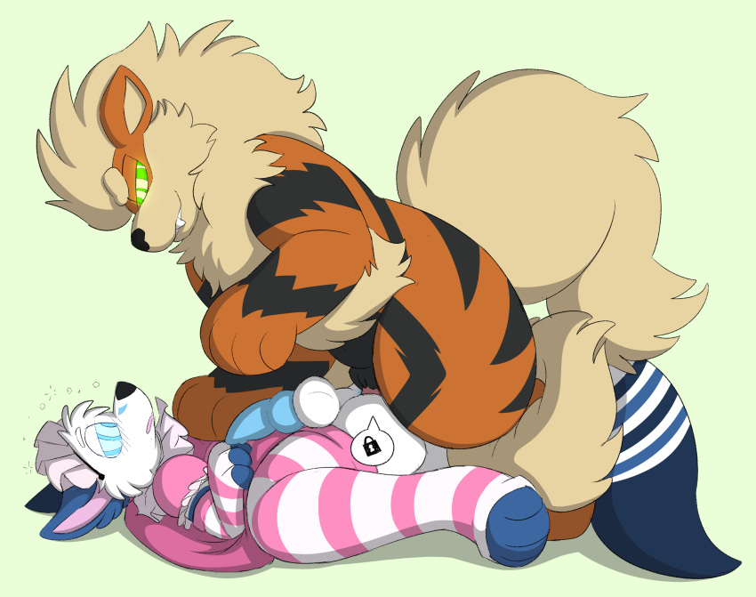 anal anal_knotting arcanine arctic_fox arm_warmers armwear blizzard_(blizzyfox) canid canine clothing crisstail duo fox hi_res hypnosis interspecies knotting legwear maid_uniform male male/male mammal mind_control nintendo poképhilia pokemon pokemon_(species) sex thigh_highs uniform video_games