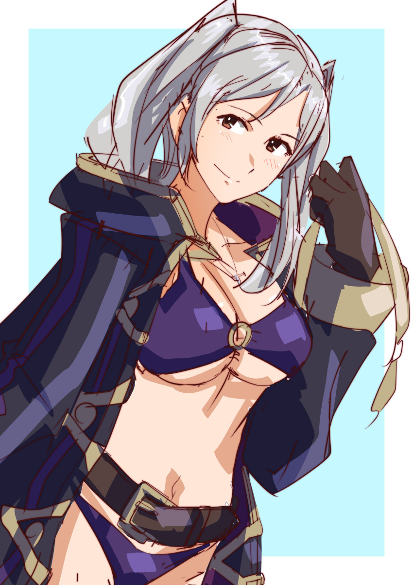 1girls alternate_costume bikini breasts female female_only fire_emblem fire_emblem_awakening fire_emblem_heroes nintendo official_alternate_costume purple_bikini purple_swimsuit robin_(female)_(summer)_(fire_emblem) robin_(fire_emblem) robin_(fire_emblem)_(female) solo swimsuit to_(tototo_tk)