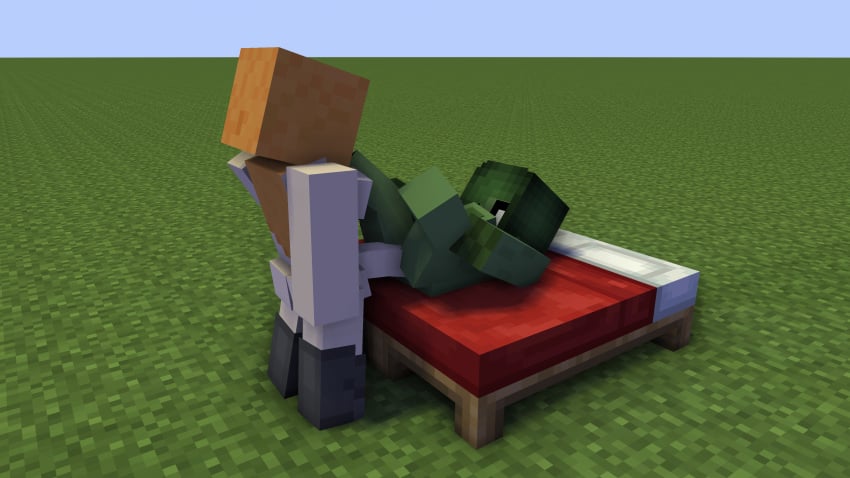 1futa 1girls 3d alex_(minecraft) big_breasts big_penis dex69 erect_nipples erect_penis futa_on_female futanari green_body green_hair horny_female horny_futa human_futa looking_at_partner mine-imator minecraft missionary_position nude_female nude_futa on_bed outside spread_legs tagme vaginal_penetration zombie_girl_(minecraft)