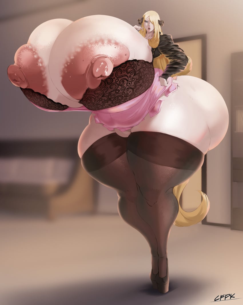 1girls ass_bigger_than_head ass_bigger_than_torso breast_expansion breasts_bigger_than_head breasts_bigger_than_torso bursting_breasts butt_expansion cfpkosmodan cynthia_(pokemon) enormous_ass enormous_breasts growth huge_breasts hyper hyper_ass hyper_breasts hyper_thighs long_hair looking_at_viewer milf mini_giantess pokemon solo_female tagme thick_thighs