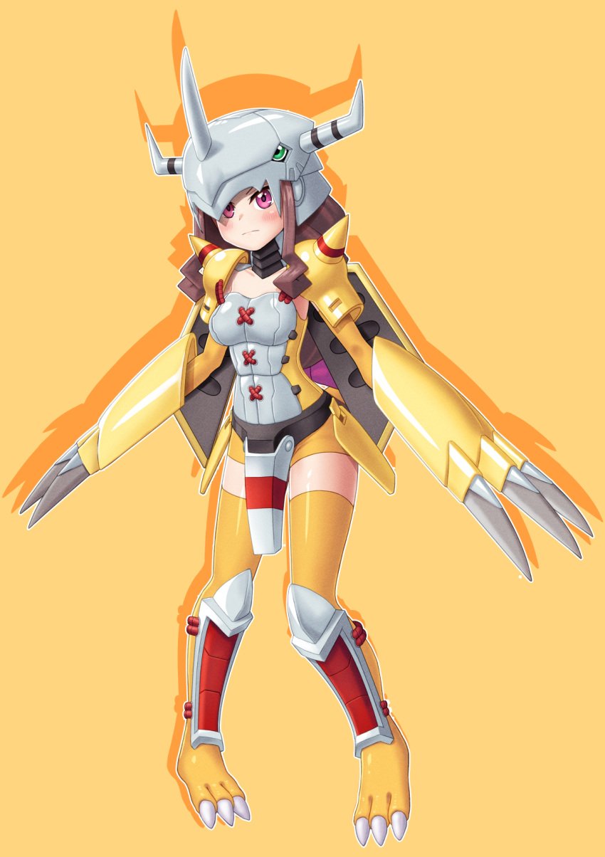 1girls artist_request cosplay digimon digimon_(cosplay) digimon_adventure digimon_ghost_game female female_only human ruri_tsukiyono solo wargreymon wargreymon_(cosplay)