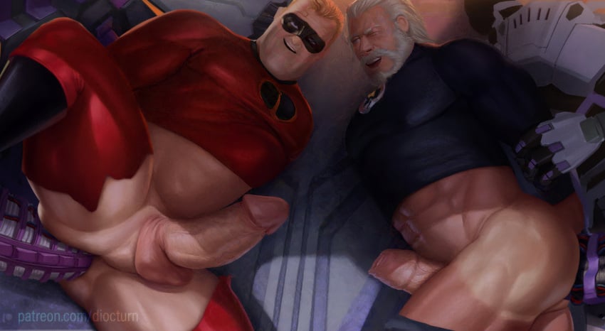 background bara bara_ass bara_tiddies big_ass big_balls big_butt big_penis big_thighs blonde_hair dilf diocturn gay gay_anal gay_domination gay_male gay_sex male male_focus male_only mr._incredible orgasm_face orgy overwatch overwatch_2 reinhardt robot superhero tan_skin tanline the_incredibles white_hair