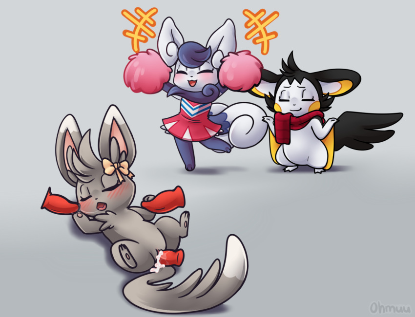 being_watched cheering cheerleader disembodied_penis emolga meowstic minccino no_humans ohmuu pokémon_(species) pokemon pokemon_(species) semi-anthro sex tagme