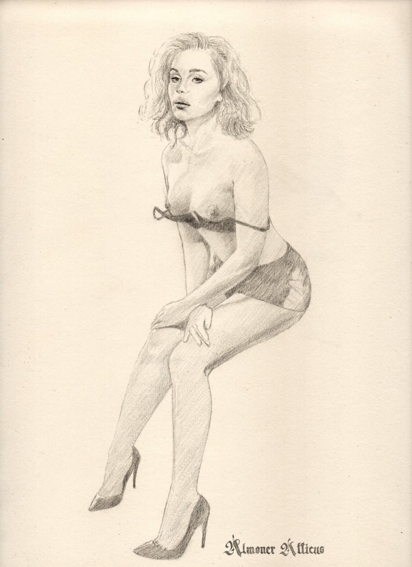 actress almoner_atticus bra_down breasts celebrity cum cum_on_face emilia_clarke high_heels short_skirt sketch