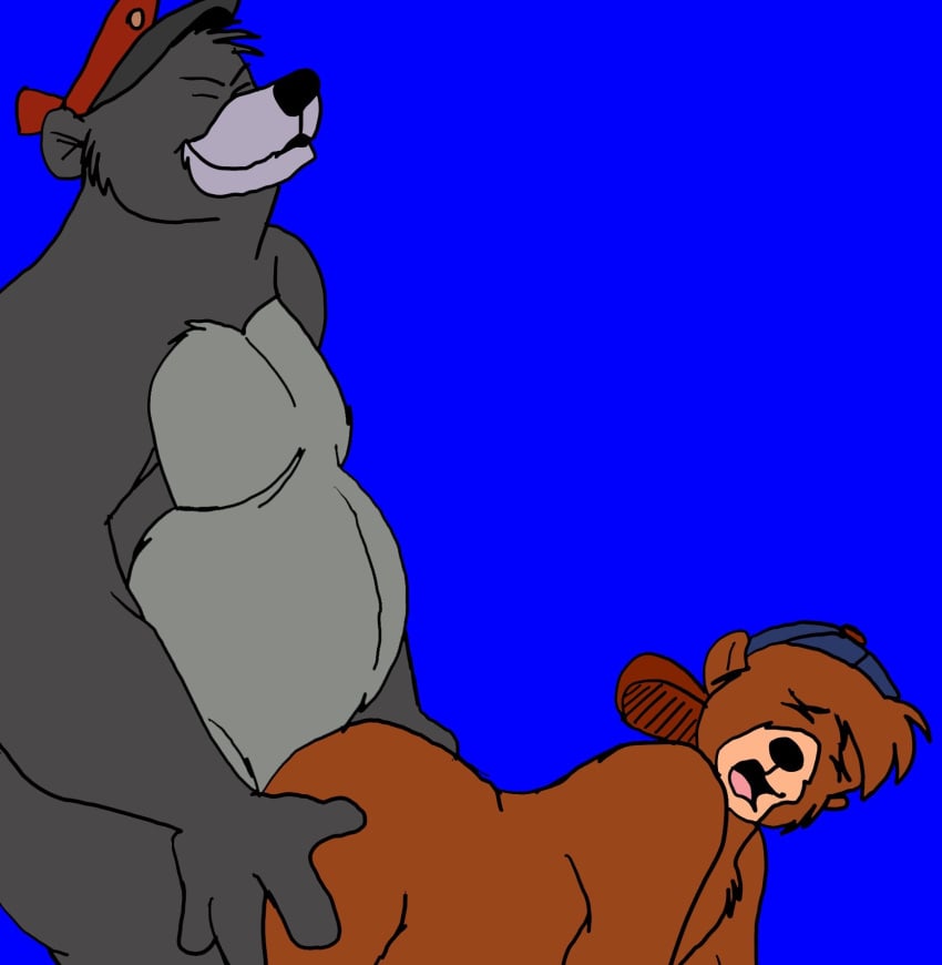 2boys anthro baloo bareback bear belly dad_bod dadbod disney gay kit_cloudkicker male male_only moobs sex talespin yaoi