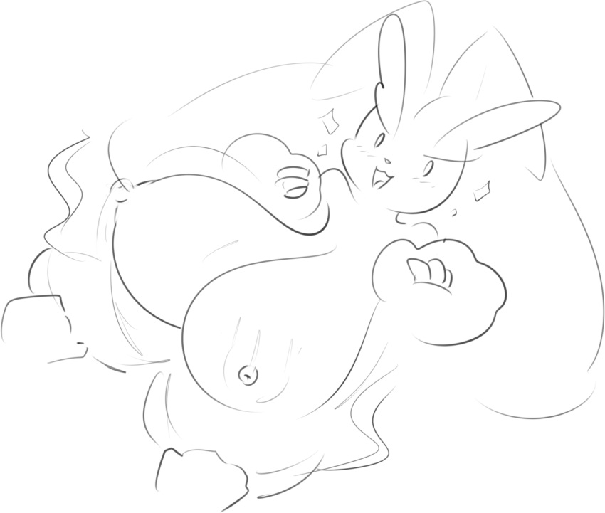 blush elpatrixf female fur huge_breasts lopunny motion_blur motion_lines nintendo pokémon_(species) pokemon pokemon_(species) video_games