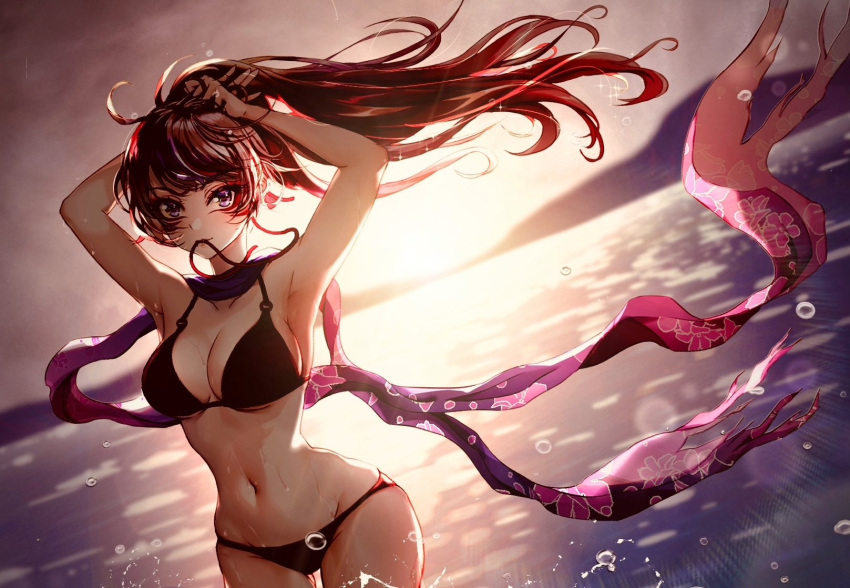 1girls akatsuki_spirit_(artist) bikini bolivia breasts cleavage female female_only kunimitsu_ii namco purple_eyes salar_de_uyuni scarf solo tekken tekken_7 xiao_lin_(artist)