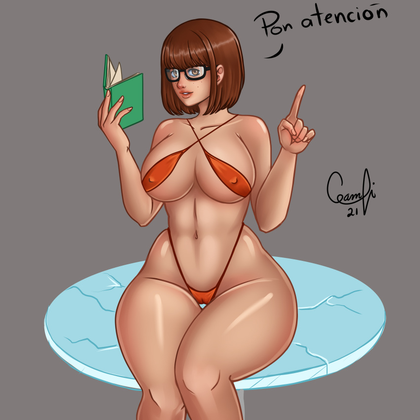 ass big_breasts big_butt gampinia hanna-barbera large_ass nipple_bulge pokies scooby-doo spanish_text velma_dinkley