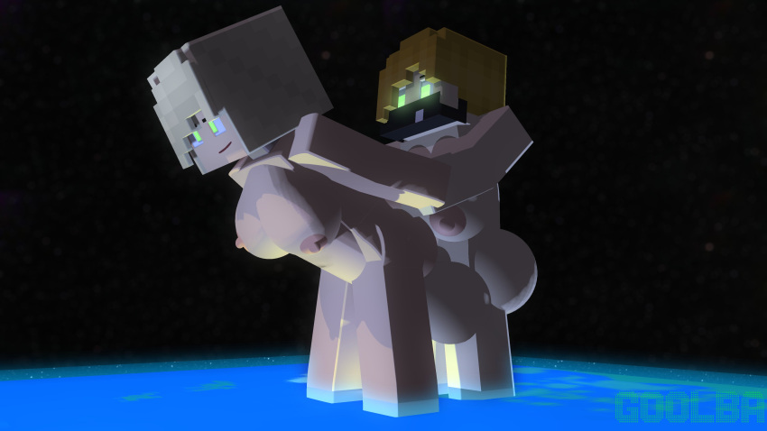 1futa 2girls 3d balls big_ass big_balls big_breasts big_butt big_penis bisexual_(female) breasts commission completely_nude dickgirl dickgirl/female erect_nipples female from_behind_position futa_on_female futanari giantess goolba lesbian mine-imator minecraft nude nude_female nude_futanari open_mouth outside penetration penis planet sex standing_position standing_sex stomach_bulge taken_from_behind vaginal_penetration yuri