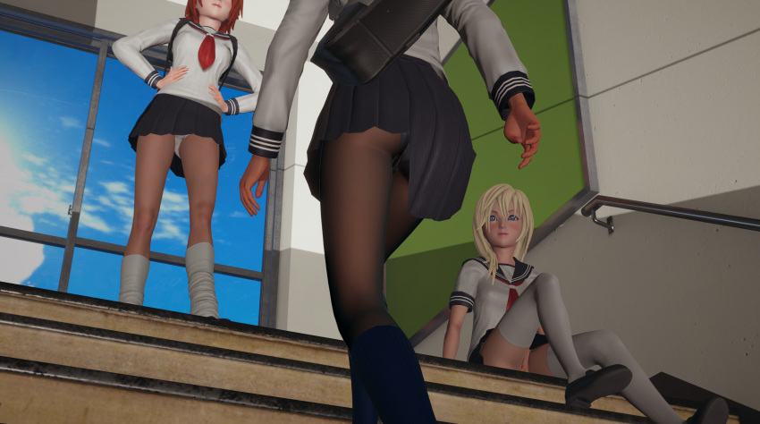 3d ass disney female flashing honey kairi kingdom_hearts namine no_panties panties pantyhose pantyshot roseza school school_uniform schoolgirl short_dress skirt smile square_enix underwear upskirt xion