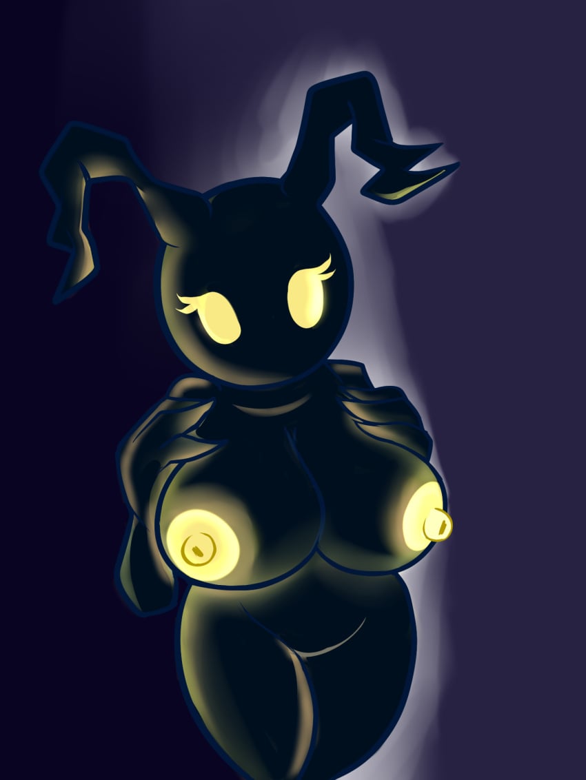 anthro big_breasts black_body breasts featureless_crotch female heartless hi_res huge_breasts kingdom_hearts nipples not_furry shadow shadow_(heartless) shortstack simple_background solo square_enix unknown_artist video_games yellow_eyes yellow_sclera