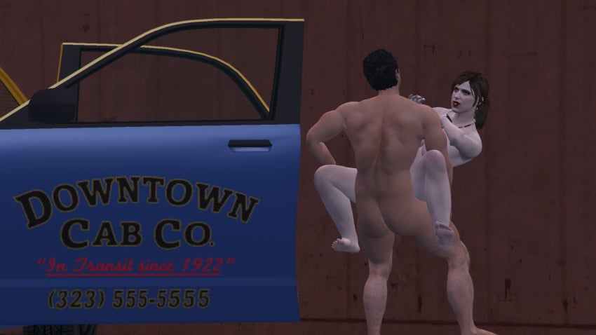 1boy 1boy1girl 1girls 3d female grand_theft_auto grand_theft_auto_online grand_theft_auto_v jany_raizel lifting naked nude nude_female nude_male ponytail sex stand_and_carry_position standing standing_sex taxi thighs vaginal_penetration vaginal_sex